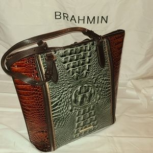 BRAHMIN Asher embossed leather tote bag